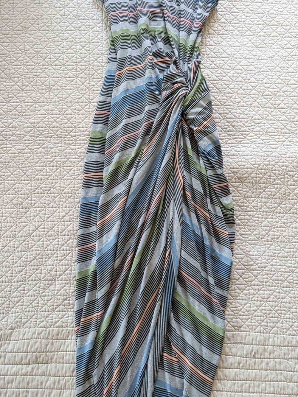 Bailey 44 For Anthropolgie Striped Knot Waist Fitted Dress